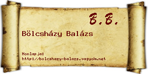 Bölcsházy Balázs névjegykártya