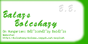 balazs bolcshazy business card